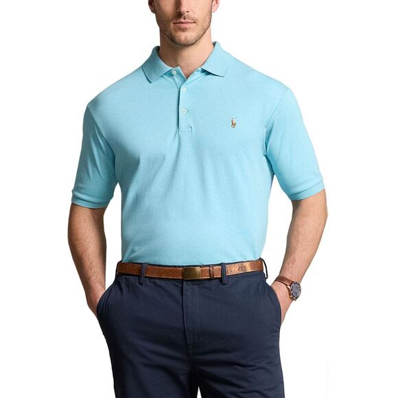 Polo Ralph Lauren Mens Big & Tall Cotton Interlock Polo Shirt 3XLT Turquoise NWT